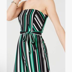 INC International Concepts Bold Striped Jumpsuit with Tie Belt